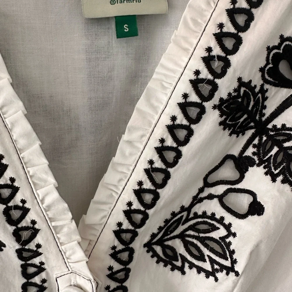 FARM Rio White & Black with Black Embroidery Dress - Picture 8 of 9